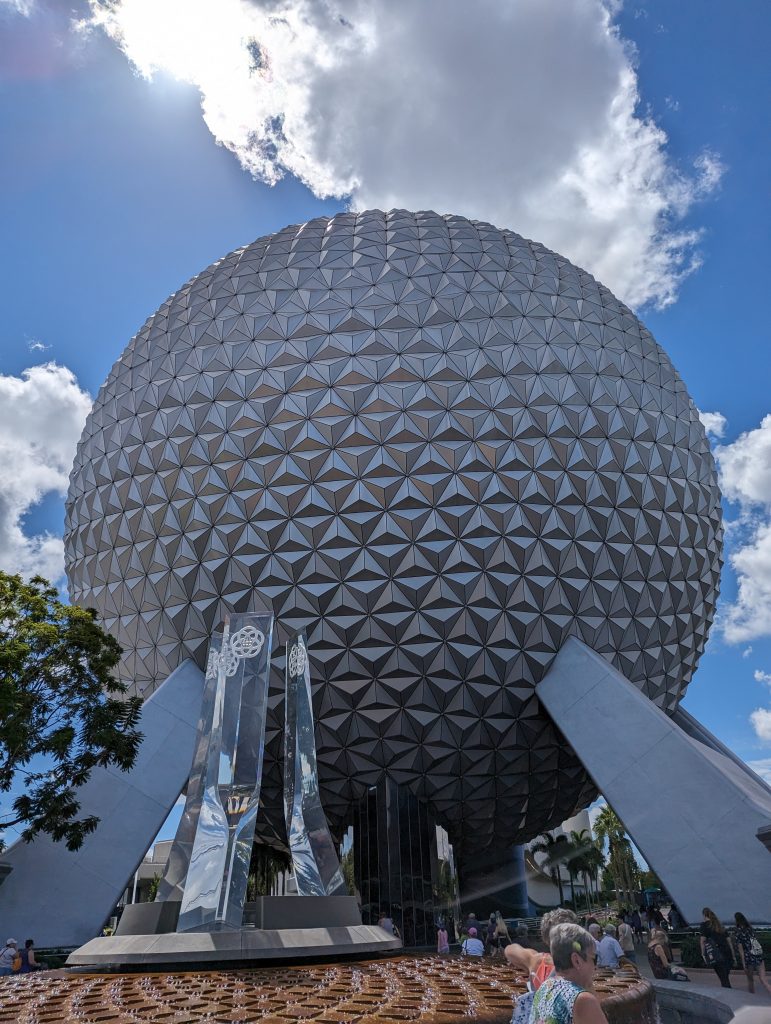 Epcot space ship earth. Icon of the Epcot park.