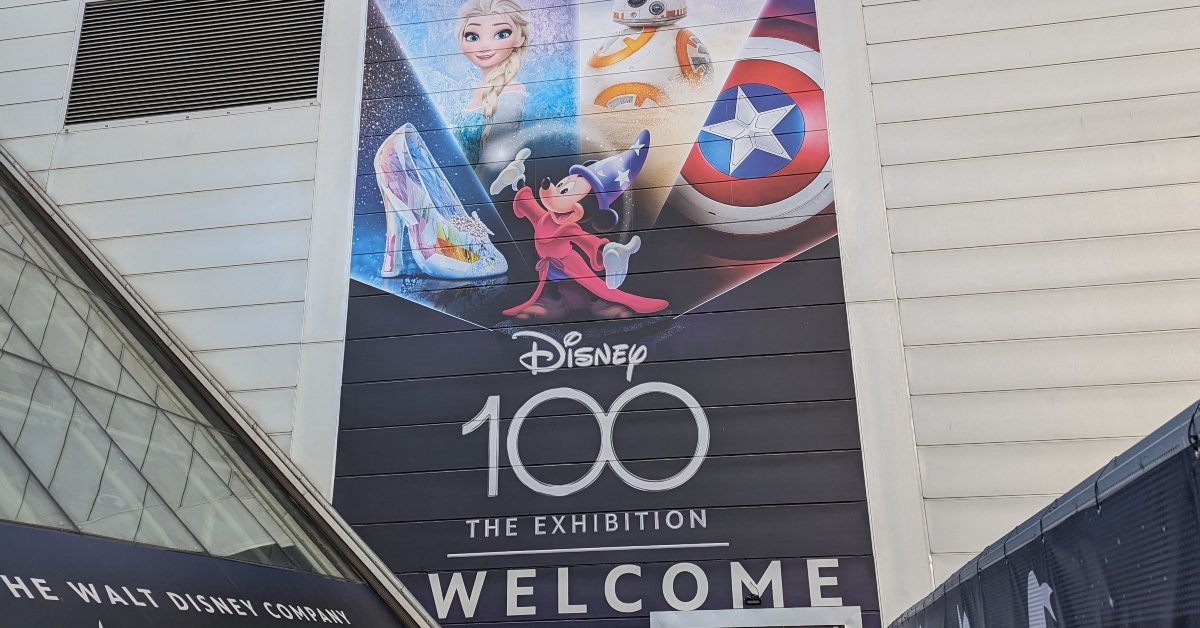 Entrance to Disney 100 Exhibition in London