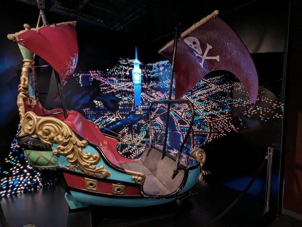 Disney ride vehcile from Peter Pan's Flight - a traditional Disney dark ride.